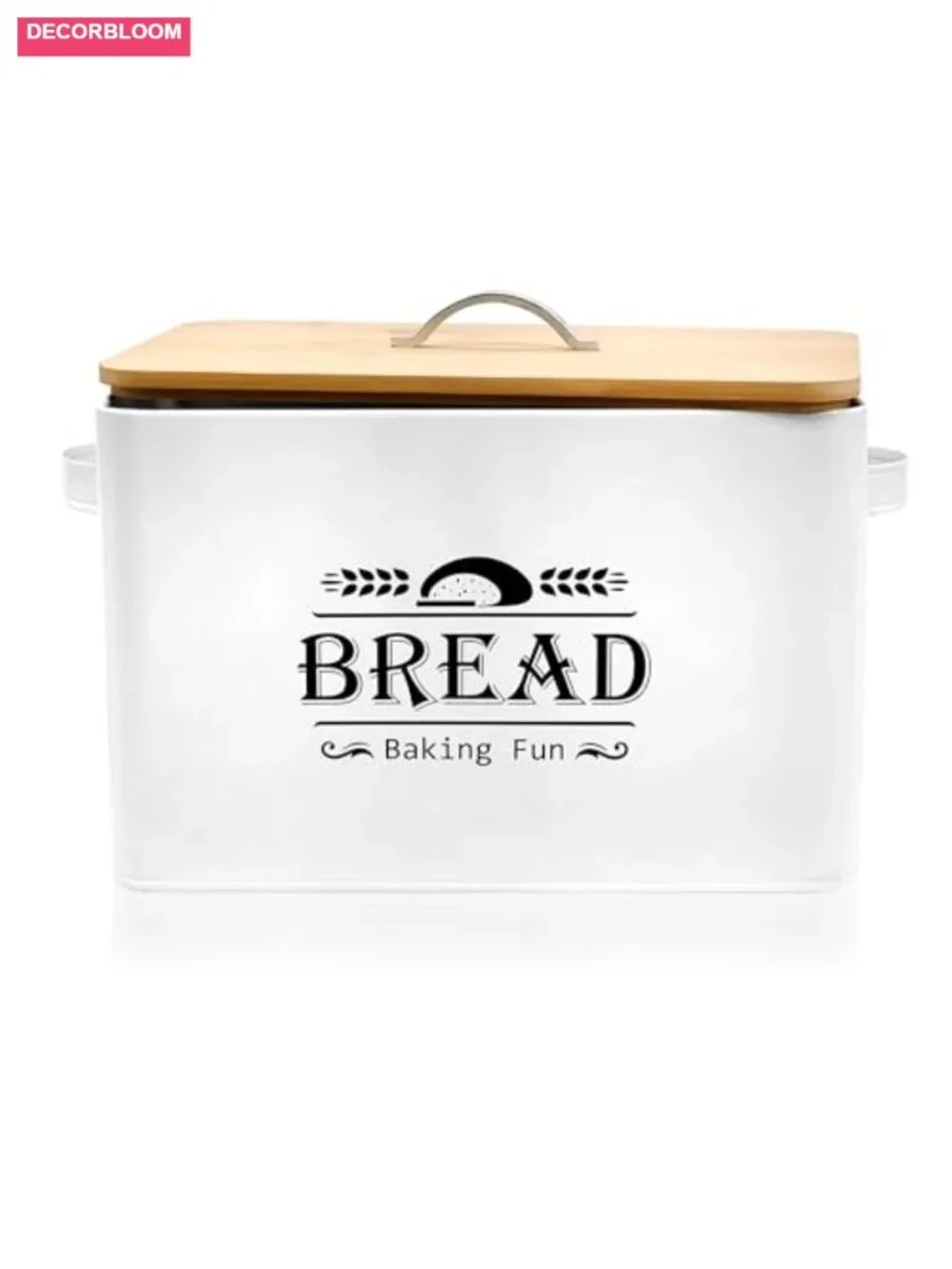 Farmhouse Bread Box with Bamboo Lid - Rustic Storage Container